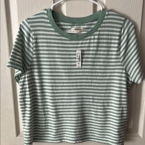 Mint Green Striped Kids Shirt